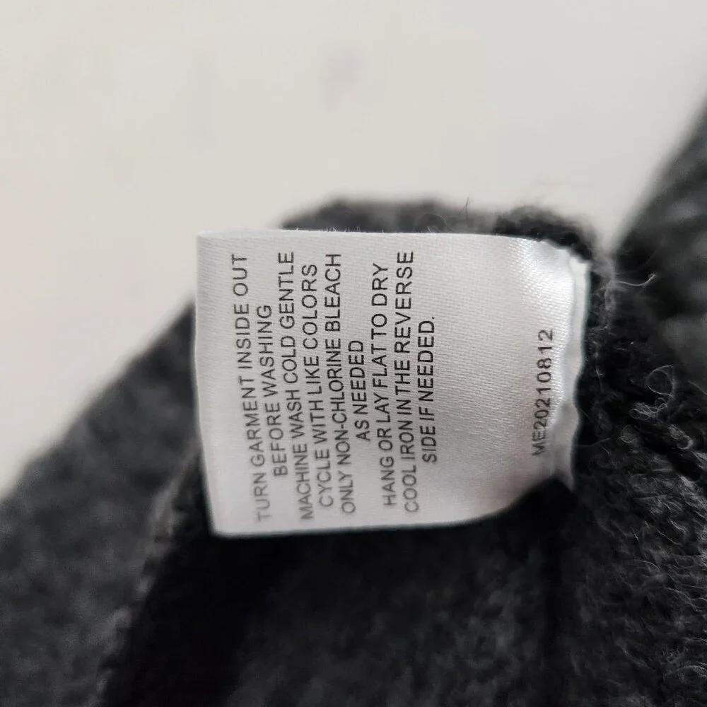 Grace + Karma Turtleneck Sweater 1X Gray & Black Striped Boho Cottage